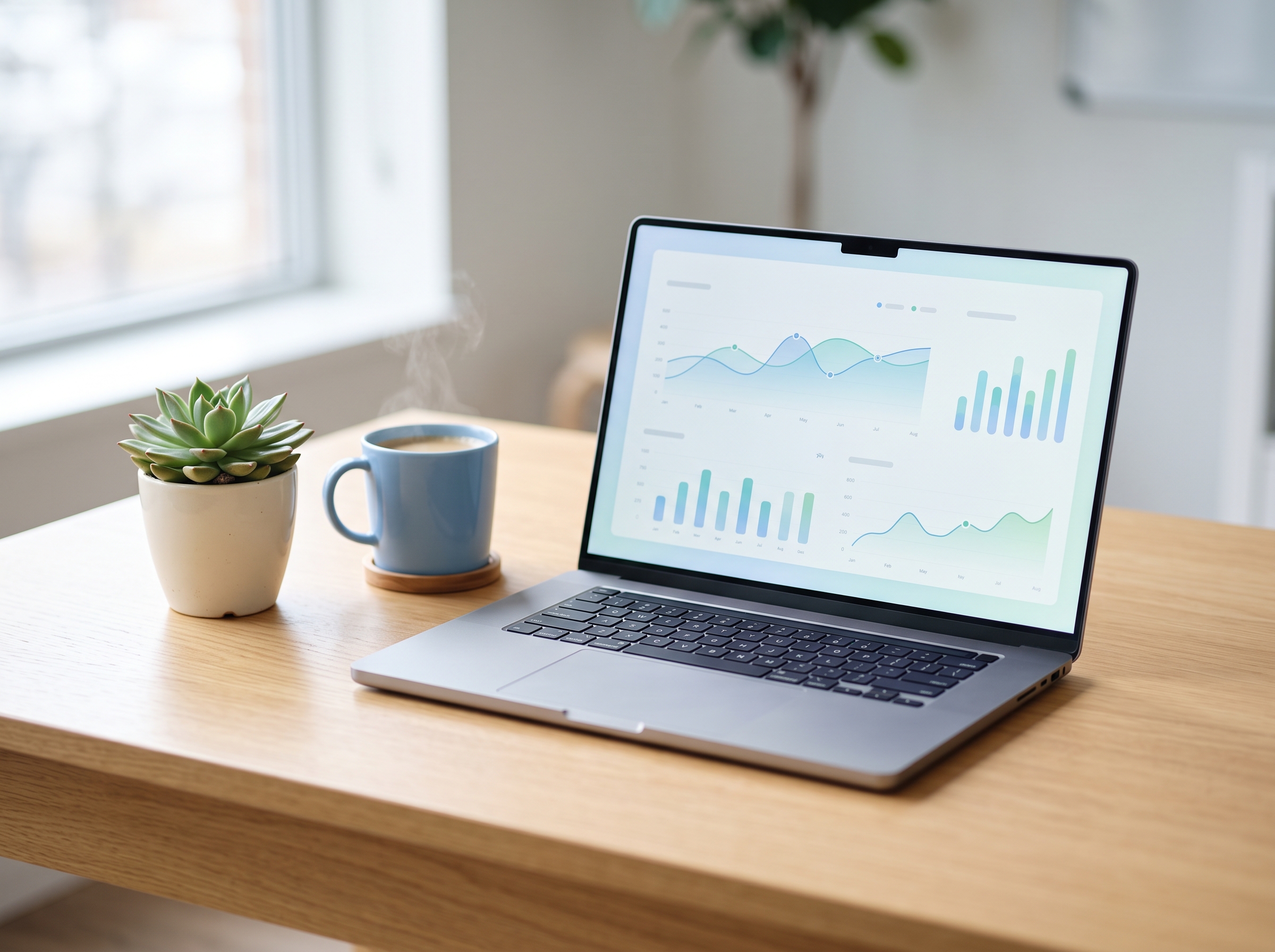 Tableau de bord d'analytics sur un ordinateur portable dans une clinique